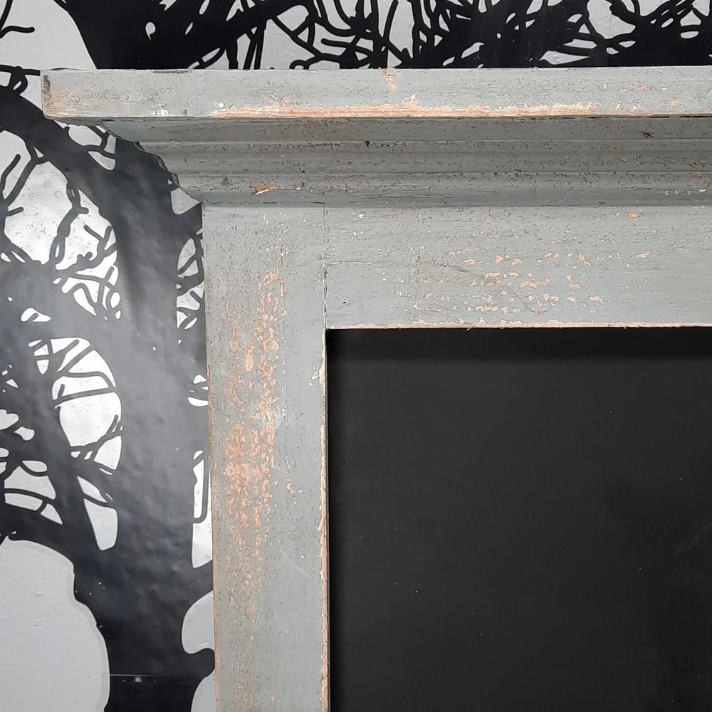Wood Metal Chalkboard Sign Finish Wall Basket Rustic Shabby Chic Urban Farmhouse